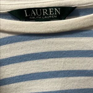 Lauren Ralph Lauren Blue and White Striped Top